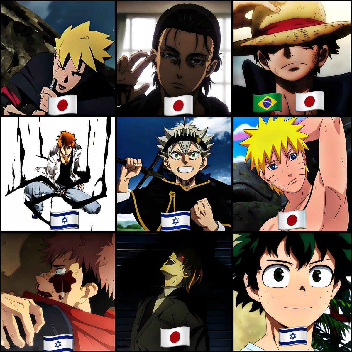 MediciTweet_'s tweet photo. Anime mc’s and there nationality’s!! https://t.co/YggtnnCfUQ