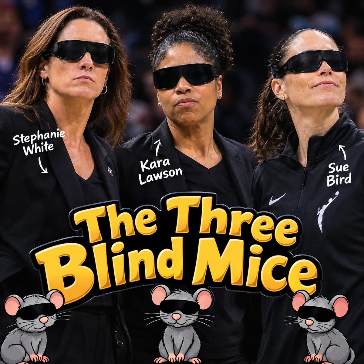 Robertfantauzzi's tweet photo. The three bums who act like they don't see Caitlin getting iced out by that bitter trash  Jackie Young https://t.co/17Kc543VE1