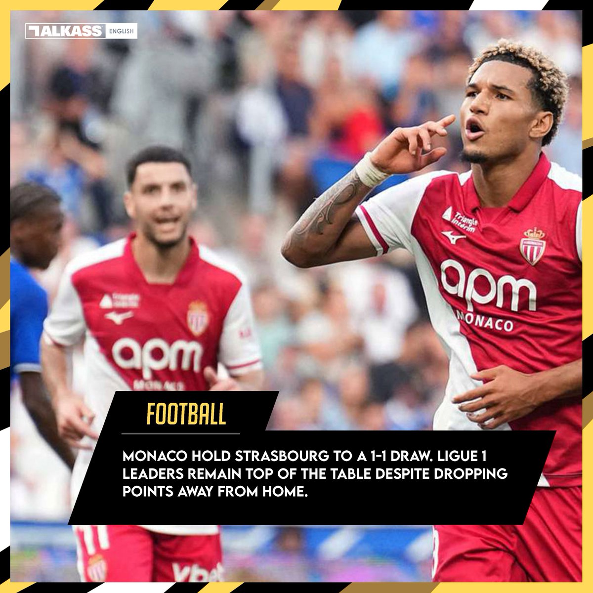 alkassenglish's tweet photo. Monaco were held to a 1-1 draw by Strasbourg as the Ligue 1 leaders maintained their position at the top of the table with 10 points. Strasbourg took the lead through an own goal before Paris Brunner equalized for Monaco in the second half.
#Monaco #AlkassEnglish https://t.co/Tpm3fsiOTy