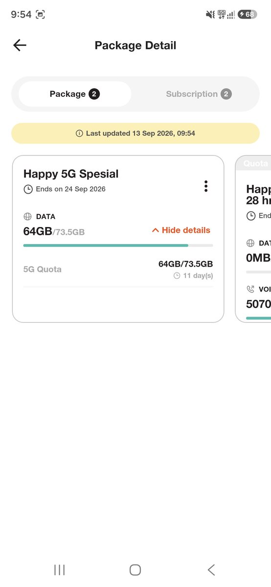middleclass_id's tweet photo. Ini knp internetny gk bisa ya?
Pdhl kuota msh 64 GB 5G. Jaringan juga trkoneksi 5G (tri di sim 2)

Kok gk bisa internetnya? "Out of data" ?!! @triindonesia @3CareIndonesia
Kemarin beli paket Happy 160GB (80GB+80GB 5G)
Yg reguler dah habis, yg 5G masih 64 GB. Masa aktif 11 hari lg https://t.co/rmK5FPtUkG