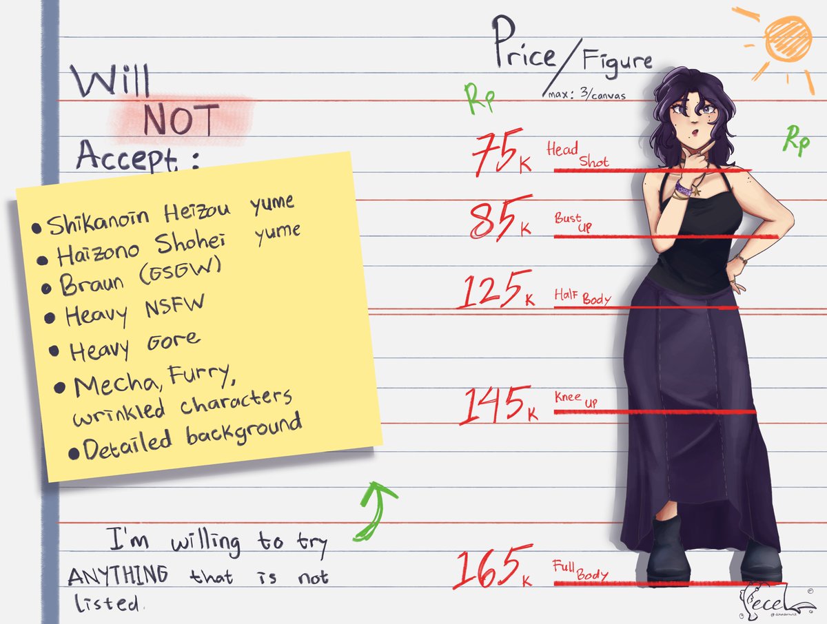 dukundarkwick's tweet photo. LIKE &amp; SHARES APPRECIATED ‼️

Perdana Pecel buka komimir RENDERED SKETCH 🥵‼️ 

Karena masih pemanasan, aku buka 3 slot dulu dengan harga dan ketentuan di bawah, ya! 

Silakan ketuk DM aq atau kirim pesan ke Discord (searanami) untuk diskusi lebih lanjut :3c

#opencommission https://t.co/LP4XYdlDEM