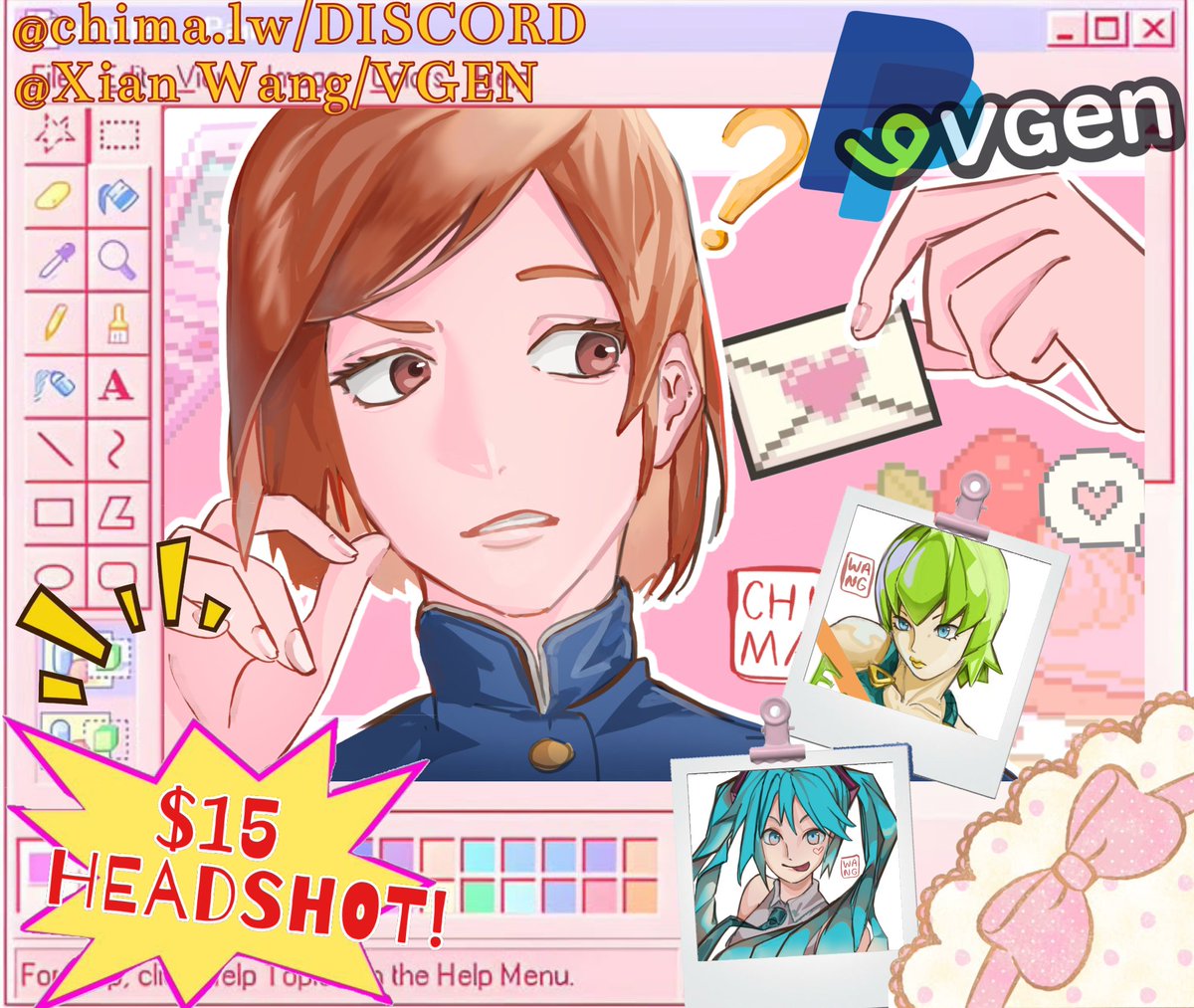 chima_LW's tweet photo. Commission me‼️‼️
Headshot rendered piece for only $15! PAYPAL/VGEN ONLY!
DM through Discord and here!
My users are displayed in the photo‼️❤️❤️
#Vgen #VgenComm #artist #drawing #digitalart #commission https://t.co/pKW13cmpn8