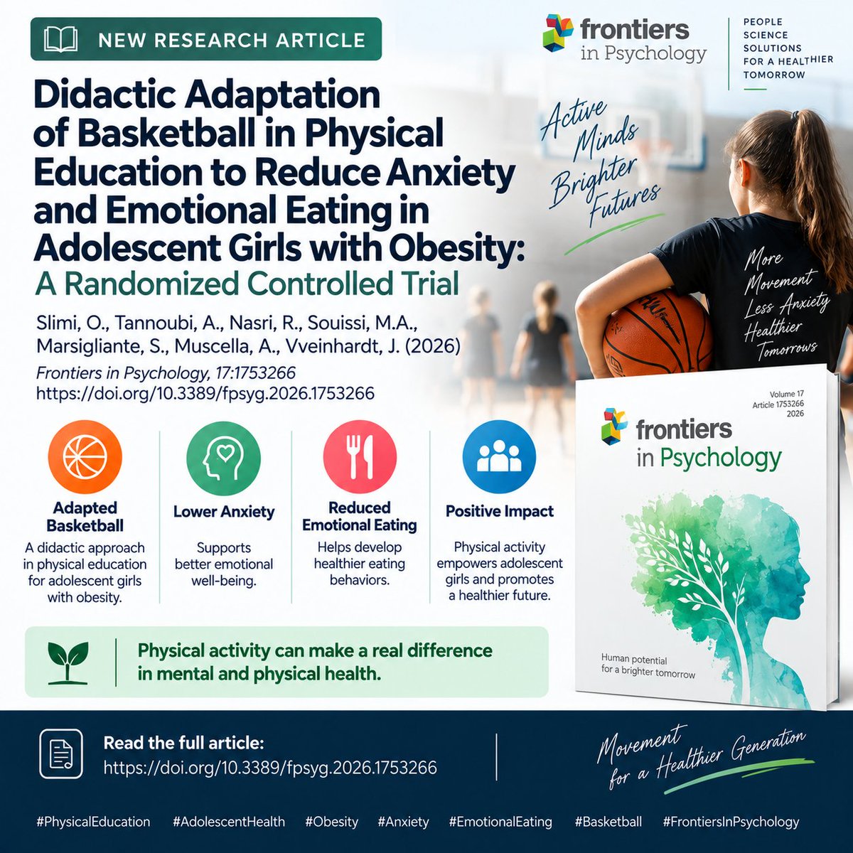 MDeikus's tweet photo. Worth reading: this randomized controlled trial explores how adapted basketball in physical education may reduce anxiety and emotional eating among adolescent girls with obesity: https://t.co/s6qxfsyb1Q https://t.co/gPvCeFR8B7