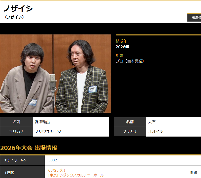 laughterneuvell's tweet photo. #M1グランプリ2026【解散コンビエントリー状況】②家族チャーハン編 
【大石】
ノザイシ（+元ダイヤモンド野澤輸出）1回戦敗退
プラザ・拳（+ひぐ石）1回戦敗退
危ないコ（+伴）
【江頭】
うえしえがしら（+元骨付きバナナうえし）1回戦通過
少女仮面（+元20世紀木本）9/17出場 https://t.co/jaEsXKAnA9