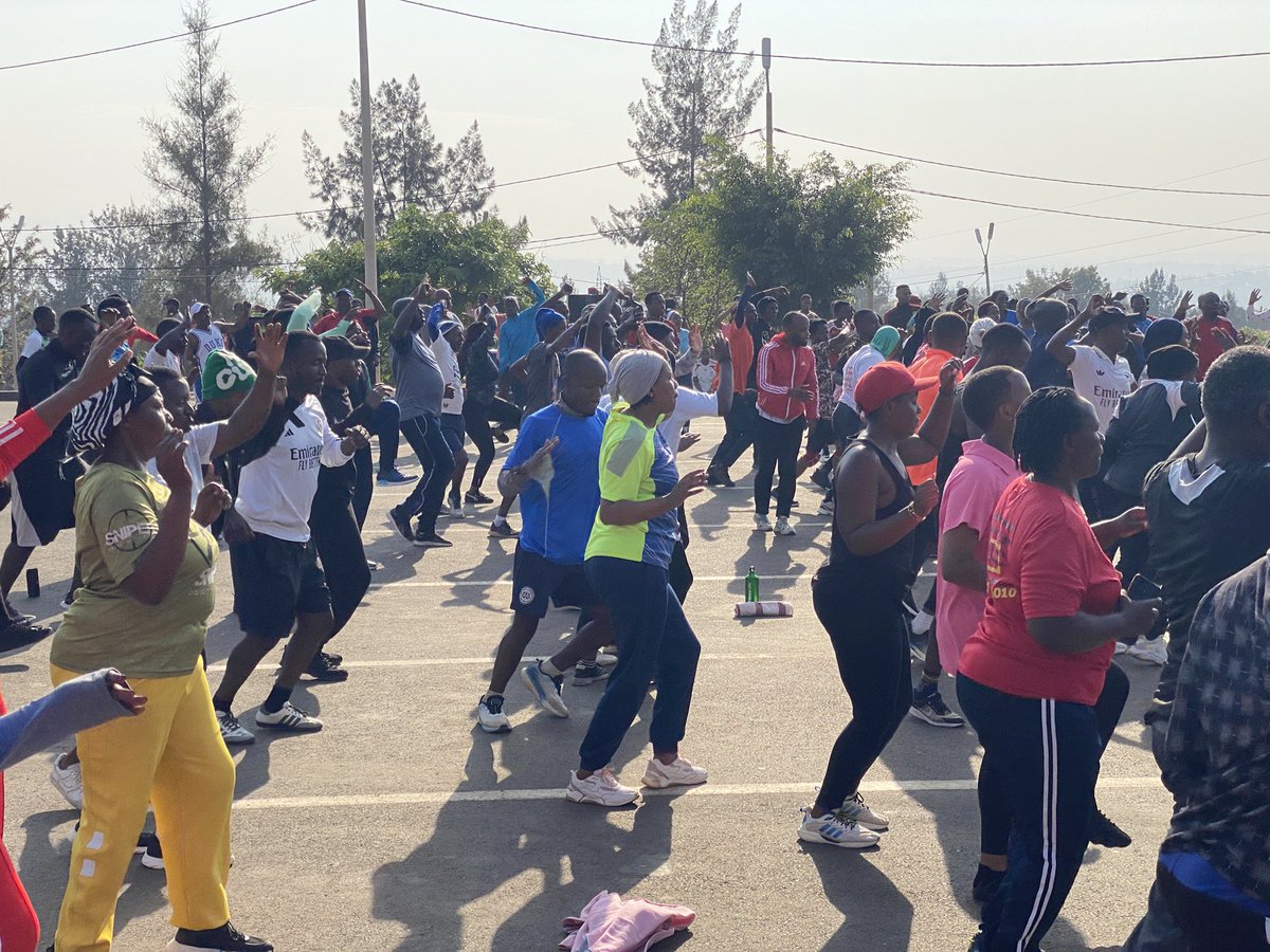 NyakabandaSec's tweet photo. Mass Sports activities are ongoing at Kigali Pelé Stadium in Nyakabanda Sector, with residents from various communities actively participating in physical exercise aimed at promoting healthy lifestyles and preventing non-communicable diseases. #CarFreeDay https://t.co/WXVZfeo8DL