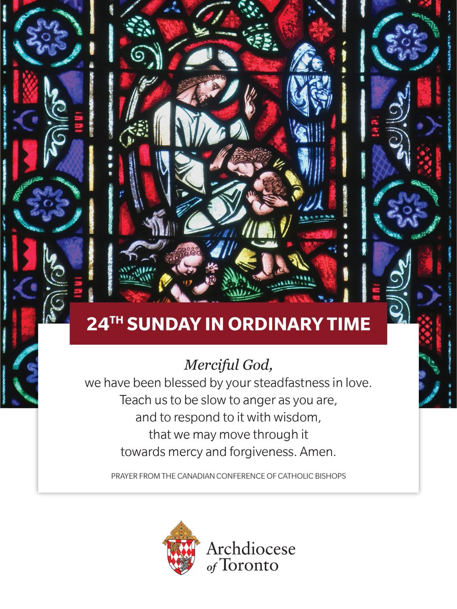 archtoronto's tweet photo. Merciful God, we have been blessed by your steadfastness in love. Teach us to be slow to anger as you are, and to respond to it with wisdom, that we may move through it towards mercy and forgiveness. Amen. @CCCB_CECC https://t.co/ktz9XwhjjY