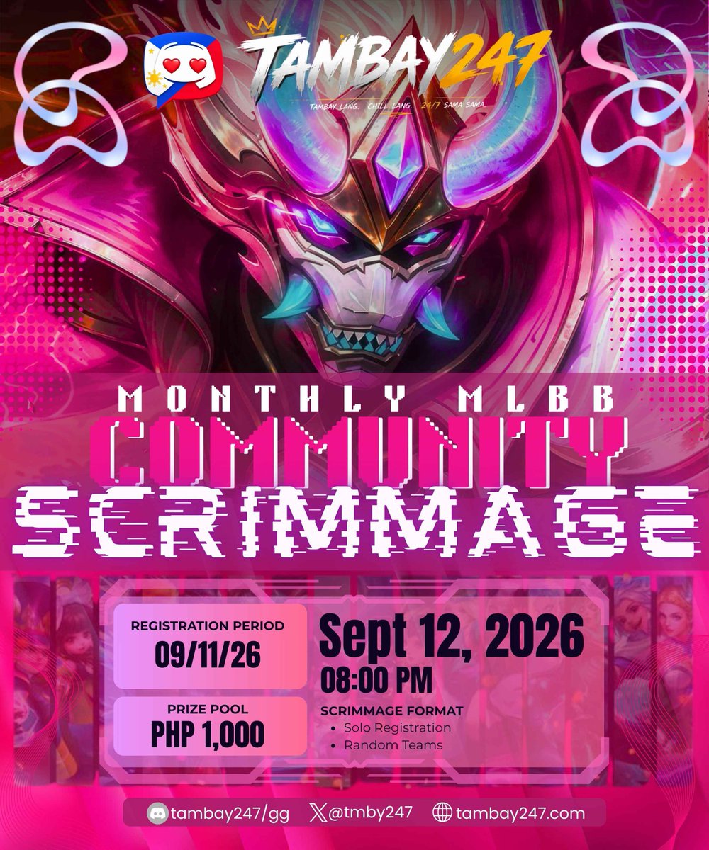 tmby247's tweet photo. Tambays see you in 1.5 hours. Goodluck gamers! https://t.co/vFh0Elq3Hd