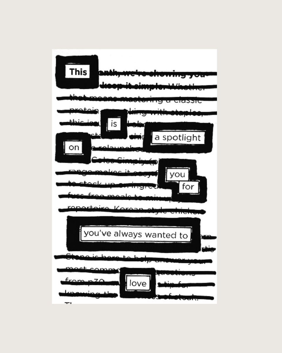 AdrianaAuthor's tweet photo. This
is
a spotlight
you
for
you've always wanted to
love
#poetry #blackoutpoetry #poems #poetrycommunity #writingcommunity #Writing #readpoetry #poetrywriting #poetrylovers #mixedmediaart #writerscorner #writerscommunity #creativewriting #wordart #poetryisart #Spotlight #love https://t.co/9txy6rOV8a