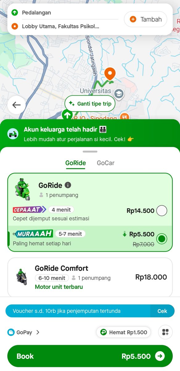 __ccherrywine's tweet photo. Kapan lagi bolak-balik kampus ke kos seharga es teh? Yuk, diantar jemput a green man I meet on an app (GOJEK) start from 5,5k 😆💚

#GOJEKUNDIP https://t.co/FZsuNXUztp