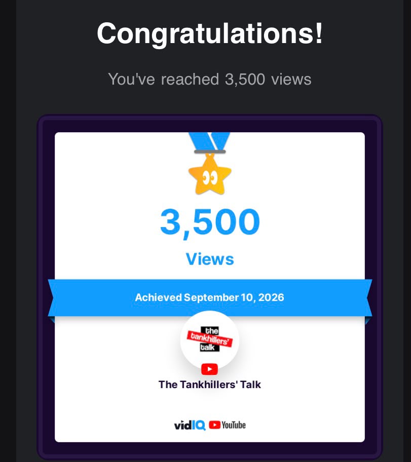 RAC_Tankhill's tweet photo. On September 10th we hit 3,500 views.
It might look small to some, but to us it means 3,500 people stopped to listen to our voice.
Thank you for believing in The Tankhillers' Talk. We see you. We appreciate you.
On to the next milestone. ❤️🚀#TheTankhillers #RACMuyengaTankhill https://t.co/ERLYjW96C0
