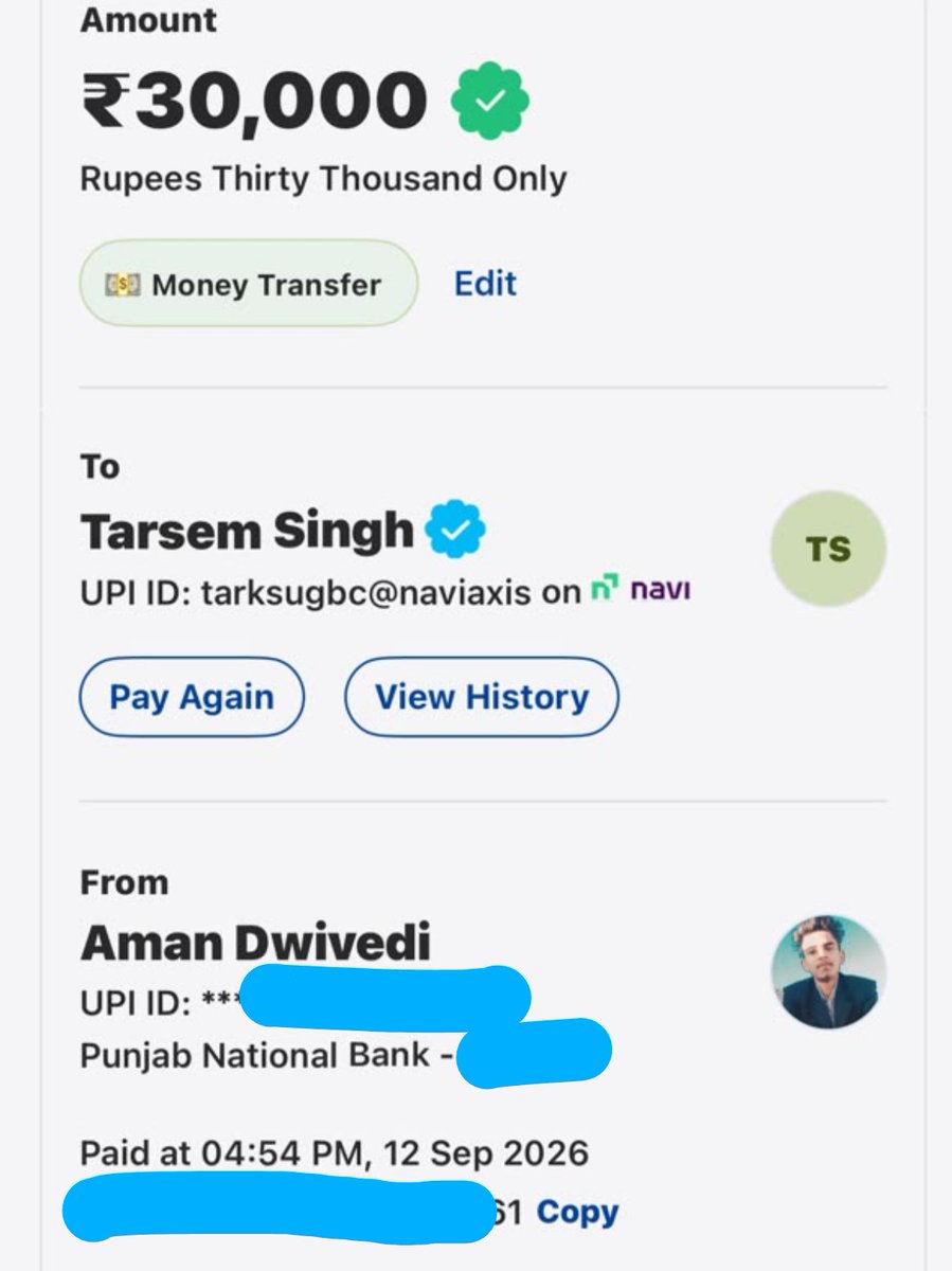 RaviTripathi25's tweet photo. मेरे मित्र अमन के साथ कल साइबर फ्रॉड हुआ।  @telegram के जरिए मुनाफे का लालच देकर अलग-अलग ट्रांजैक्शन मे बड़ी रकम जमा कराई गई और बाद में पैसे वापस लेने के नाम पर भी रकम मांगी गई।
Cyber Crime/1930 और बैंक मे शिकायत दर्ज है। चैट व भुगतान के साक्ष्य संलग्न हैं।
@MPPolice @Cyberdost https://t.co/uNiCpaXp41