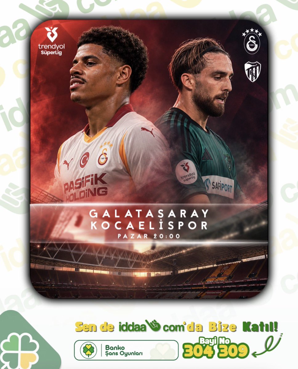 BankoSans's tweet photo. ⚽️Süper Lig’de 10 puanla liderlik koltuğunda bulunan Galatasaray, 9 puanla hemen arkasında yer alan Kocaelispor’u konuk ediyor.

⌚️20:00

➡️Karşılaşma, 👑Kral Oran ayrıcalığıyla 📲https://t.co/cundOhU26O ’da.

#iddaa #kraloran #galatasaray #icardi https://t.co/X9HTNht5Cq