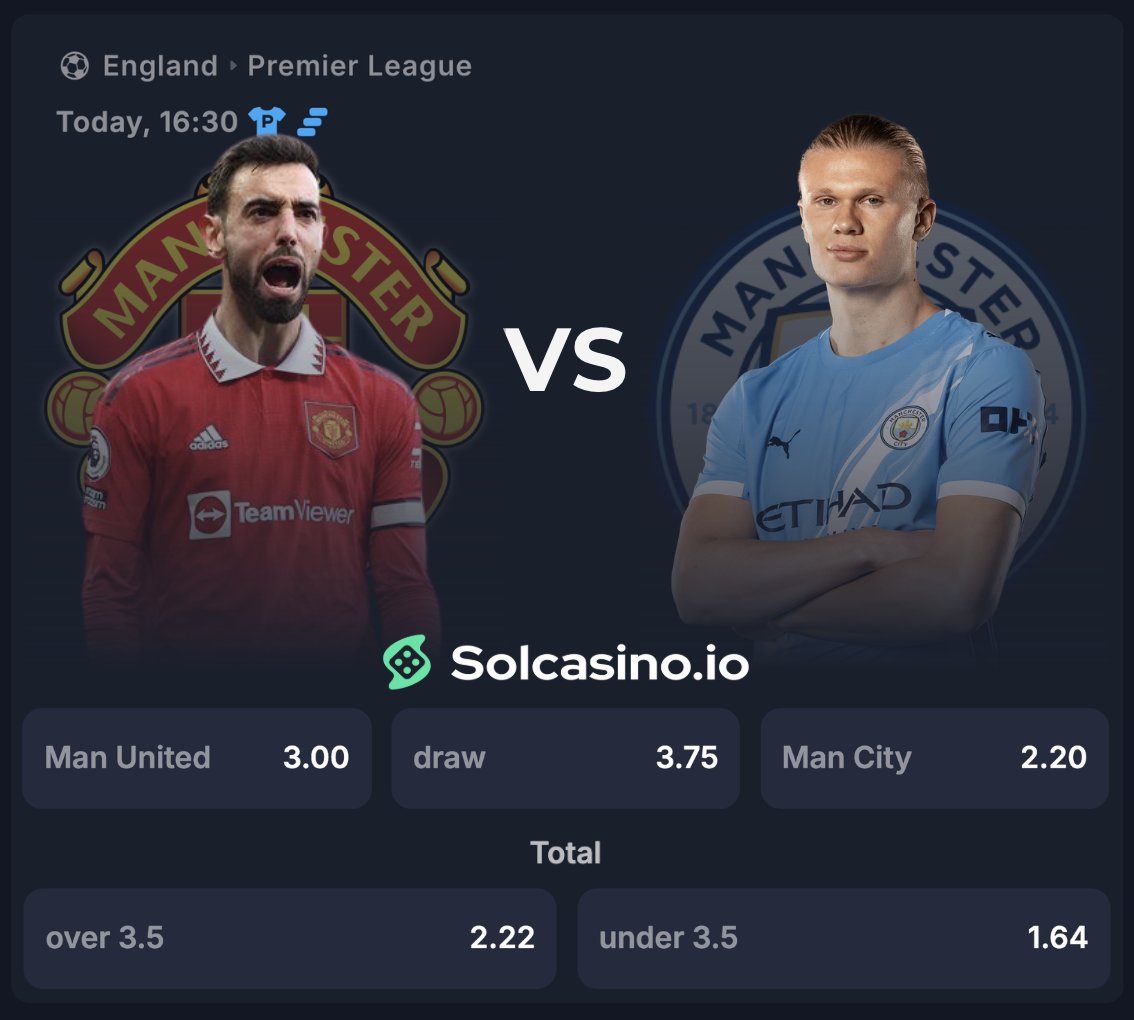 solcasino's tweet photo. Manchester United 🔴 vs 🔵 Manchester City! ⚽️ #MUNMCI

Predict the Score.
THREE Winners
$100 each.