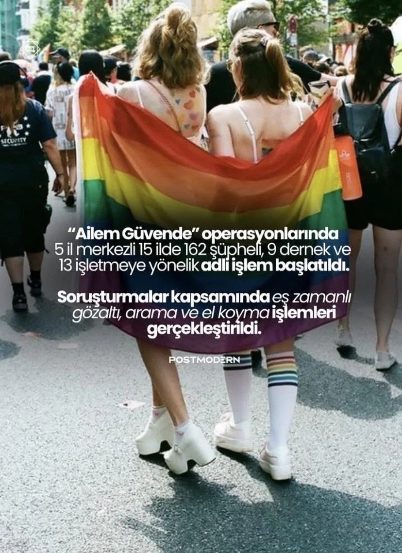 Ketosyovakya's tweet photo. The Turkish Government has arrested 162 suspected queer people, 9 pro-lgbtqia+ organisations and 13 businesses across 15 cities in the ''My Family is Safe'' operation  (🧵 ) https://t.co/POcxCo0obc