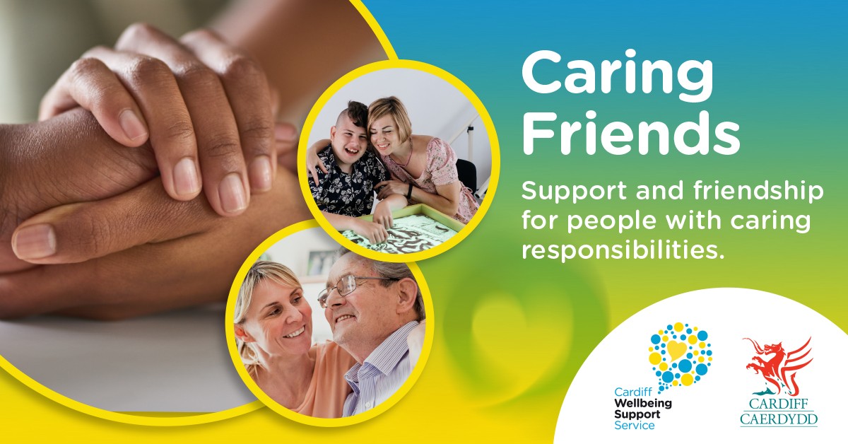 cardiffcouncil's tweet photo. Could you spare a little time to make a big difference?
We're looking for volunteers to join our #CaringFriends service and support unpaid carers across Cardiff.
https://t.co/t2t7kPSHLA
CarersBefriending@cardiff.gov.uk ☎️ 029 2023 4234
#Volunteering #Cardiff #CarersSupport https://t.co/H1PHJmk1qb