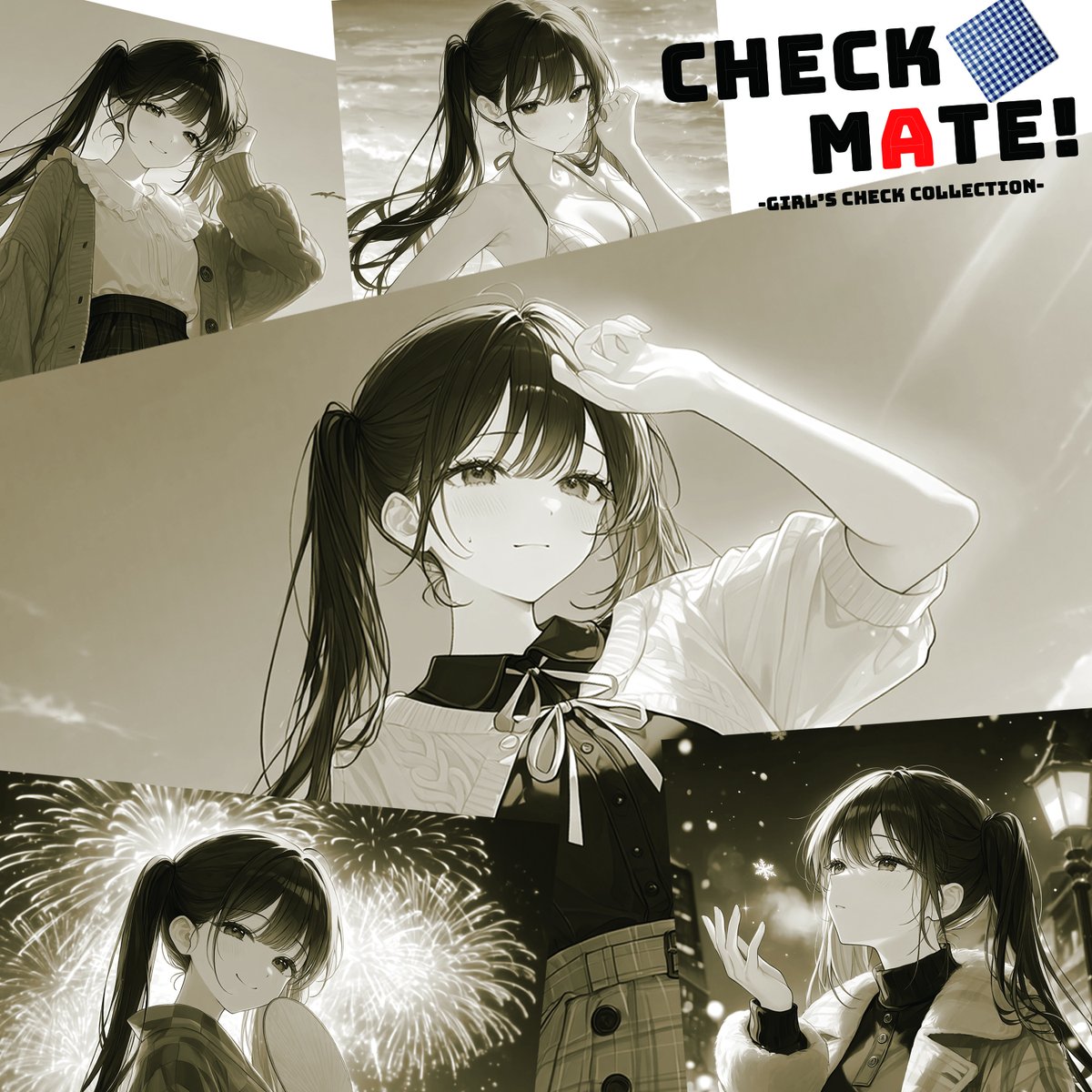 twintale_rori's tweet photo. 二作目「CHECK MATE!」発売日決定いたしました。
今作は前作と���わって健全な一作となっております。
9月20日発売予定！

一作目はコチラ→https://t.co/uEGM0H9o5F

一作目からの成長を少しでも感じて頂けたら幸いです。
#DLsite
#AIイラスト
#チェック柄
#ツインテール https://t.co/GTw6pifCdn
