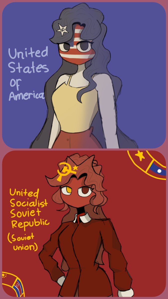Tristworld_'s tweet photo. The 2 Cold War bosses #countryhumans #coldwar #history #unitedstates #sovietuniom #art #arti https://t.co/4gDdKDaCkp