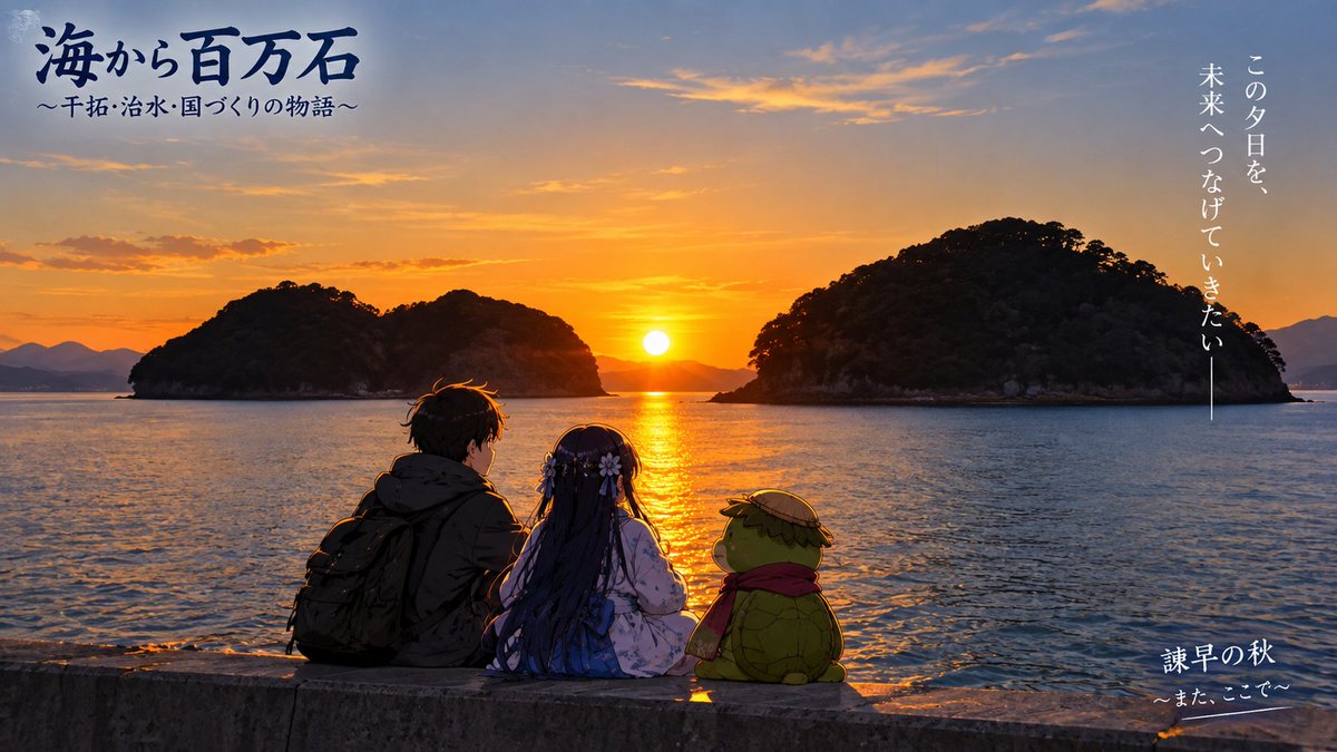 tentekomai_mizu's tweet photo. 昨日の告知、すっかり忘れてました💦
すみません！『海から百万石』

本日20時第十二普請「水の跡は、地図になる」更新！

農民の土地勘、漁師の潮読み、古老の記憶、走り回る子どもたち。白瀬一人ではなく、村のみんなで未来を作る物語が始まります。https://t.co/GHglZDfvA5 https://t.co/N78PFTyvk0