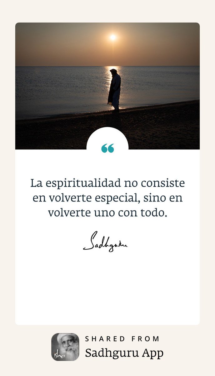 Raycarmen73's tweet photo. Me gustó esta frase de Sadhguru y quise compartirla contigo. Lee más frases profundas a diario en la aplicación de Sadhguru.

https://t.co/BPEYShY59C https://t.co/N8lLbcRTUy