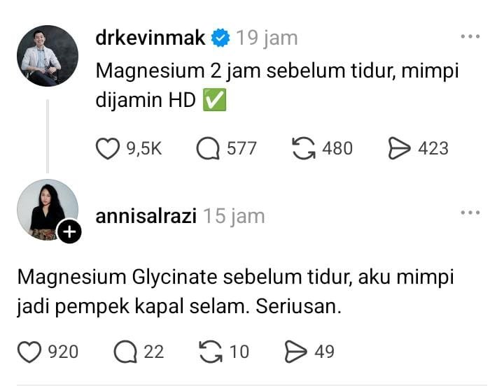 spillkey95's tweet photo. Gw sebagai orang yang susah tidur pas awal tahun td dapet saran dari dokter buat konsumsi rutin magnesium. Sudah 6 bulan ini konsisten konsumsi magnesium sebelum tidur hasilnya bikin tidur lebih nyenyakk🥹 Pas bangun tidur juga lebih freshhh, makasih dok udh ngasih tau ini! https://t.co/VaRrAqvv67
