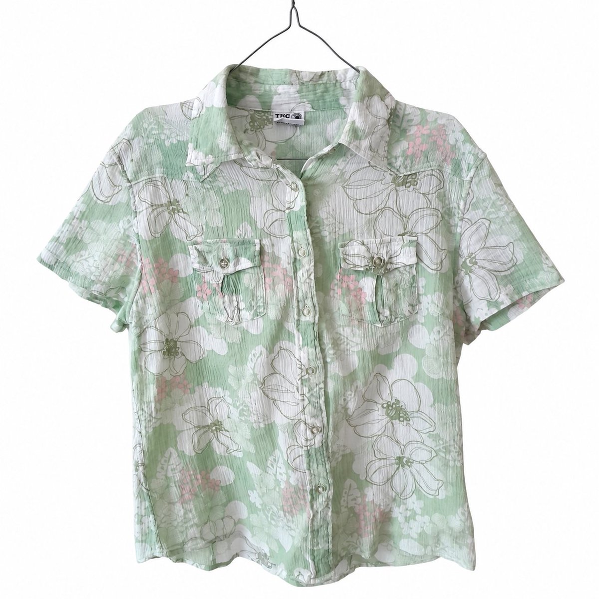 snowIake's tweet photo. wts y2k longsleeve pink vintage floral retro feminine casual soft 90s unisex pastel mint pink hawaiian shirt summer 30rban cek alt ya https://t.co/37AA4UoX12