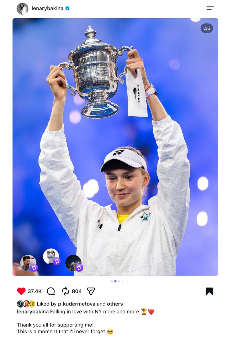 nick_ally1986's tweet photo. And I’m 110% certain that a lot of people have fallen in love with Rybakina after this US Open ❤️ https://t.co/u0mGXow9pf