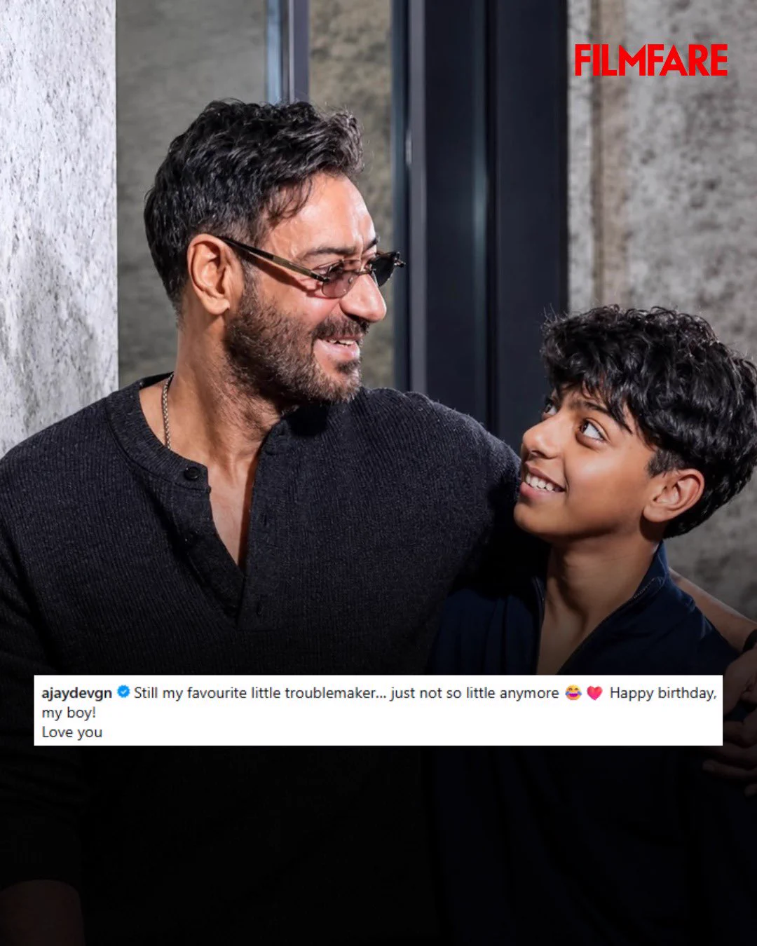 Filmfare on X: "#AjayDevgn’s heartfelt birthday note for son Yug is too ...
