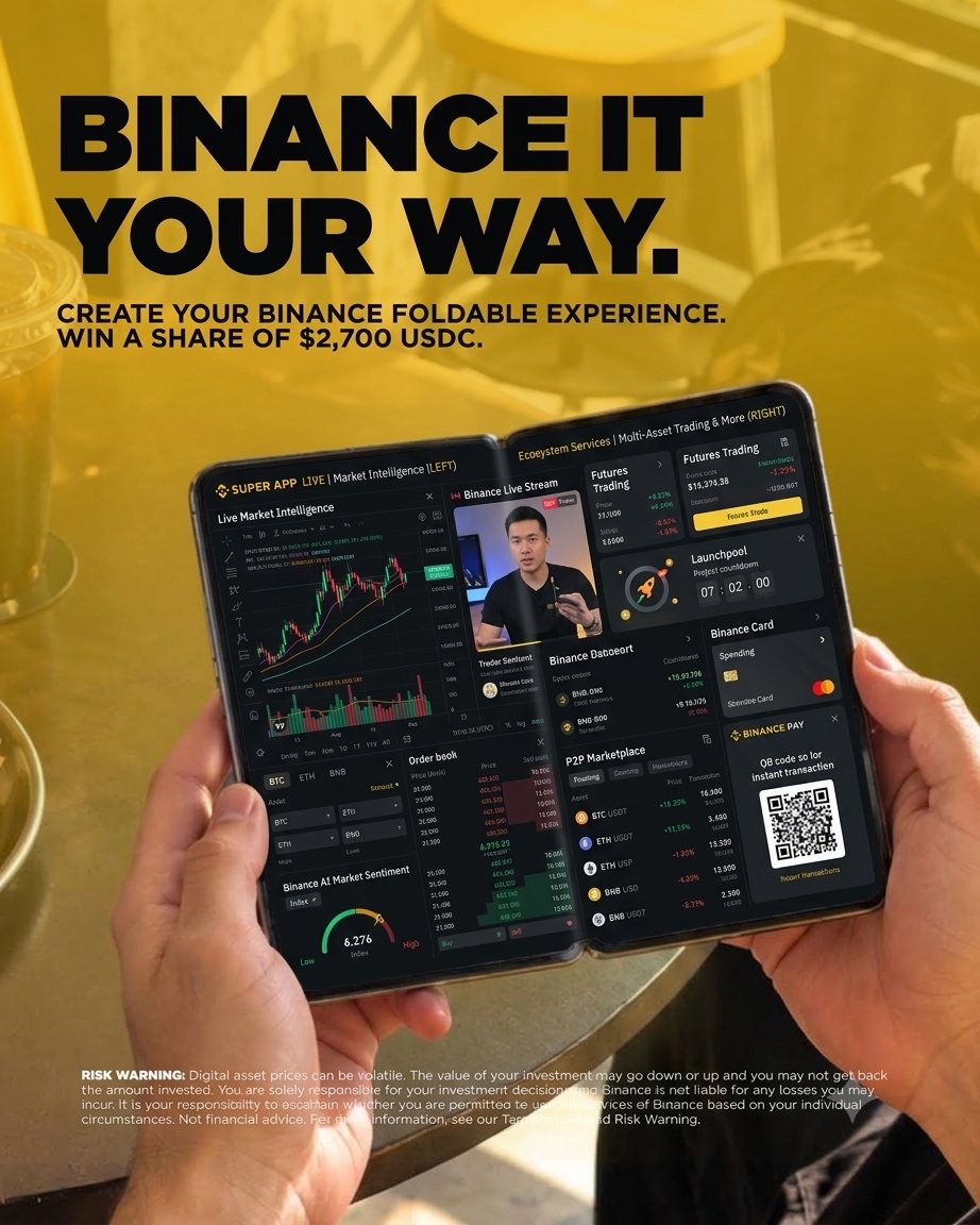 abdokader26's tweet photo. @binance Transform your foldable screen into the ultimate crypto command center with Binance Super App! 🚀📊
​#BinanceFoldable #BinanceItYourWay #BinanceDesign https://t.co/fSJS7118EN