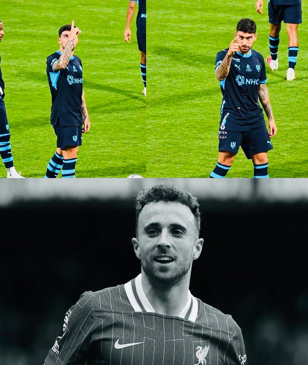 DeadlineDayLive's tweet photo. 🚨 Al-Taawoun supporters chanted Diogo Jota’s name towards Rúben Neves during yesterday’s clash with Al-Hilal, seemingly in an attempt to provoke the midfielder over his late best friend.

Neves responded by pointing towards the sky before Al-Hilal went on to win 6-0. After the match, he said: “I hope you don’t go and pray after what you’ve done.”