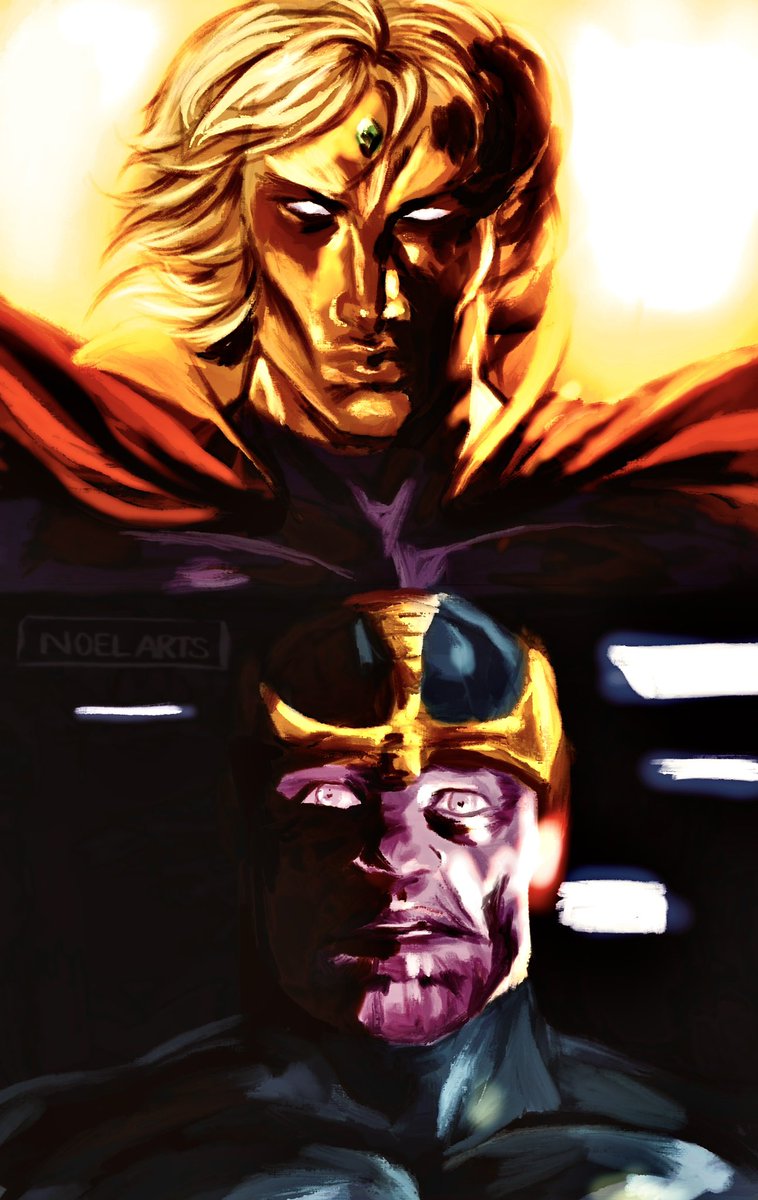 noelarts0405's tweet photo. Do I wanna know… #adamwarlock #thanos #fanart https://t.co/7xBkM2WrcE