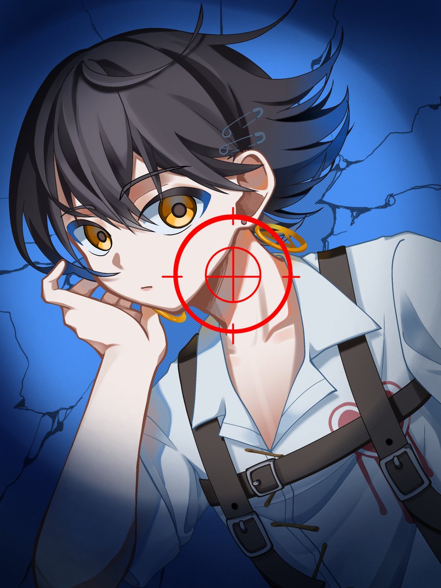 Kasasagi129's tweet photo. LOCK ON🧷🧷

#まっしろキャンバス #ましろ爻 
#にじさんじイラスト https://t.co/Ow4BZzdxED