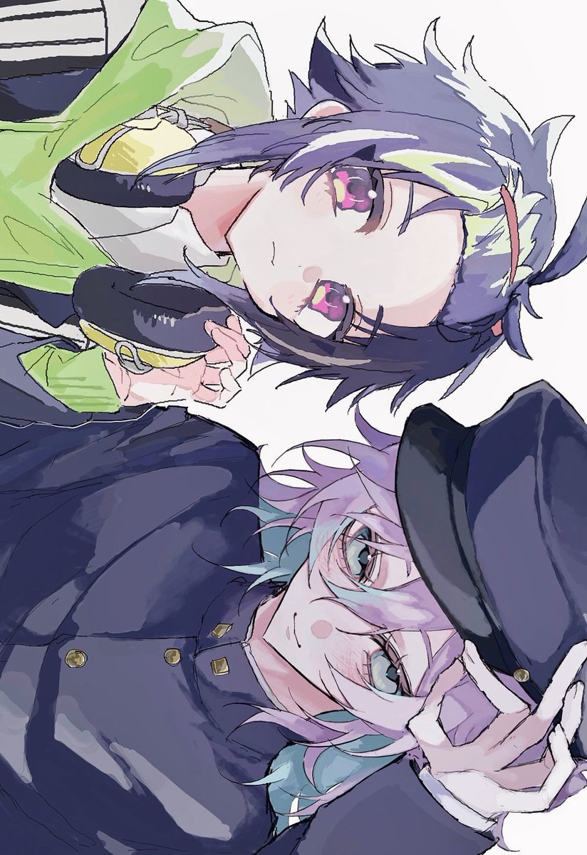 su___wo's tweet photo. 絵チャ合作⟡.·制服🐙💡 https://t.co/znSSNPJvTI