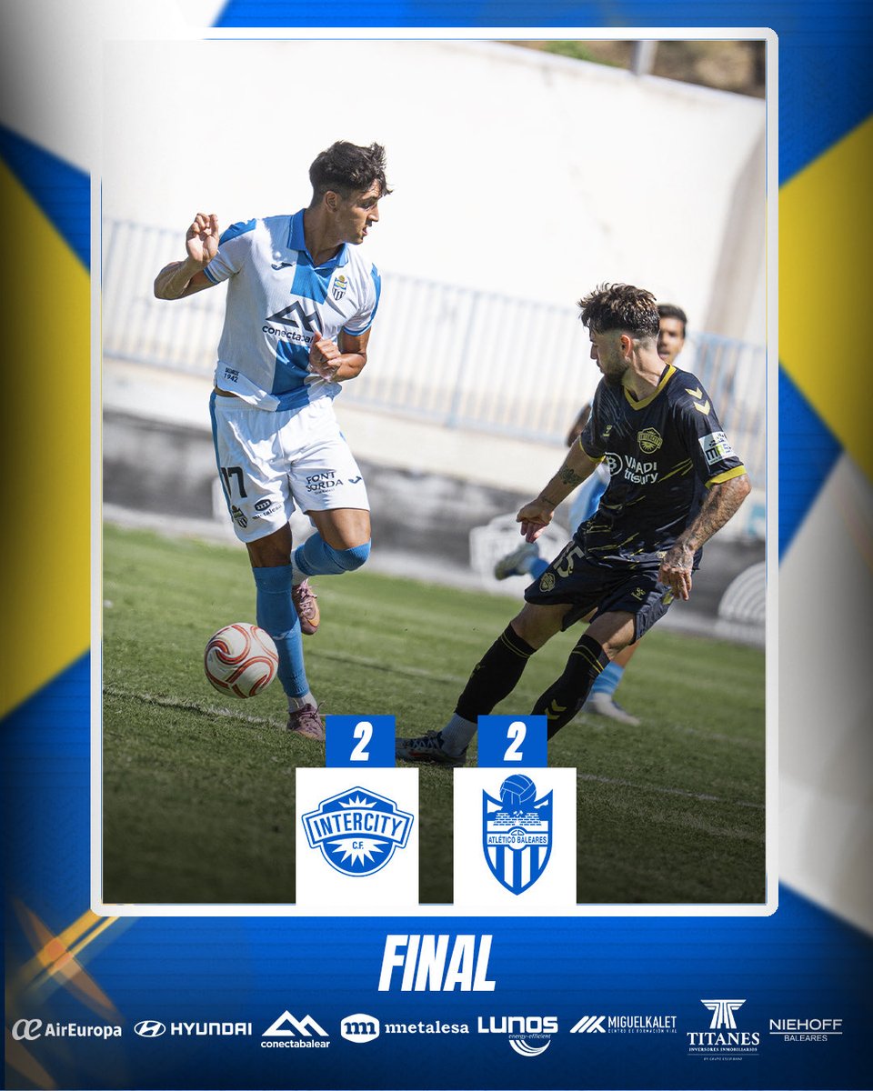 atleticbalears's tweet photo. ⏱️ FINAL | INT 2-2 ATB

Repartiment de punts.

#SempreFidels https://t.co/aGHr9IHzRk