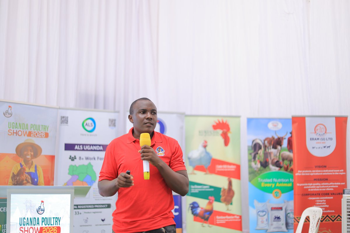 PAU_PoultryUG's tweet photo. The Farmer’s Master Class is happening now with Nicholas Muheirwe of  @biyinzikaug  taking farmers through “Feed Quality and Broiler Performance.”

A timely session on how feed quality impacts growth, productivity and profitability in broiler production. https://t.co/bF7Yc82IZH