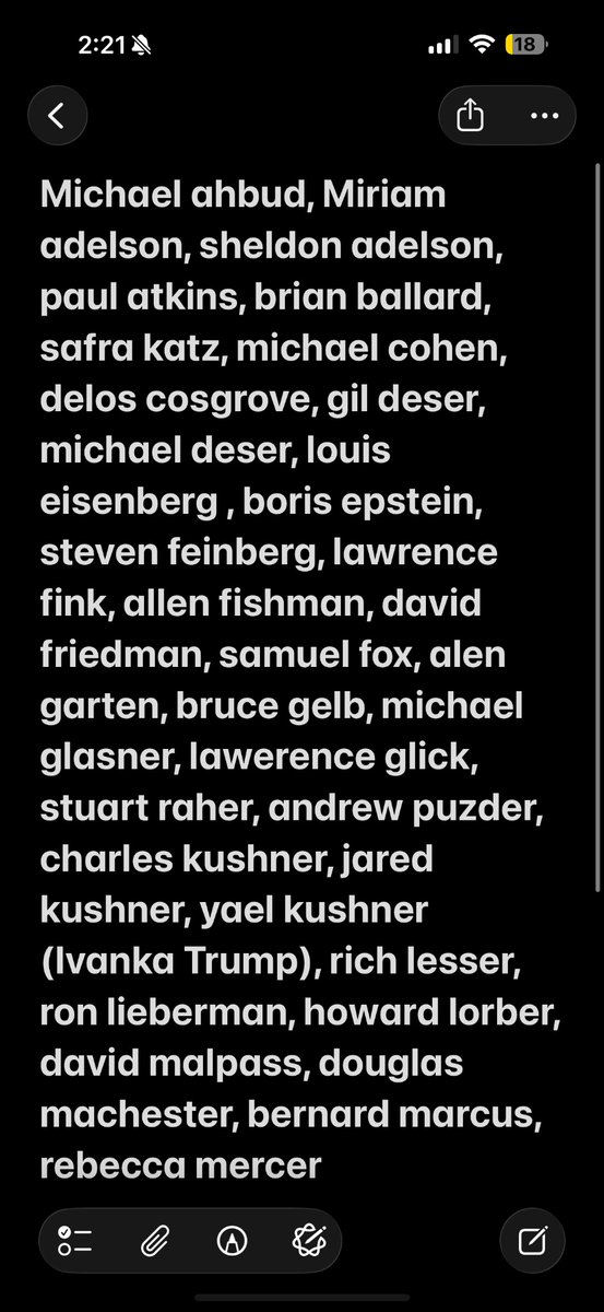 greanbeam23's tweet photo. @OwenShroyer1776 Jewish donors to trump, this is not even half of them. https://t.co/4s0jYfHizW