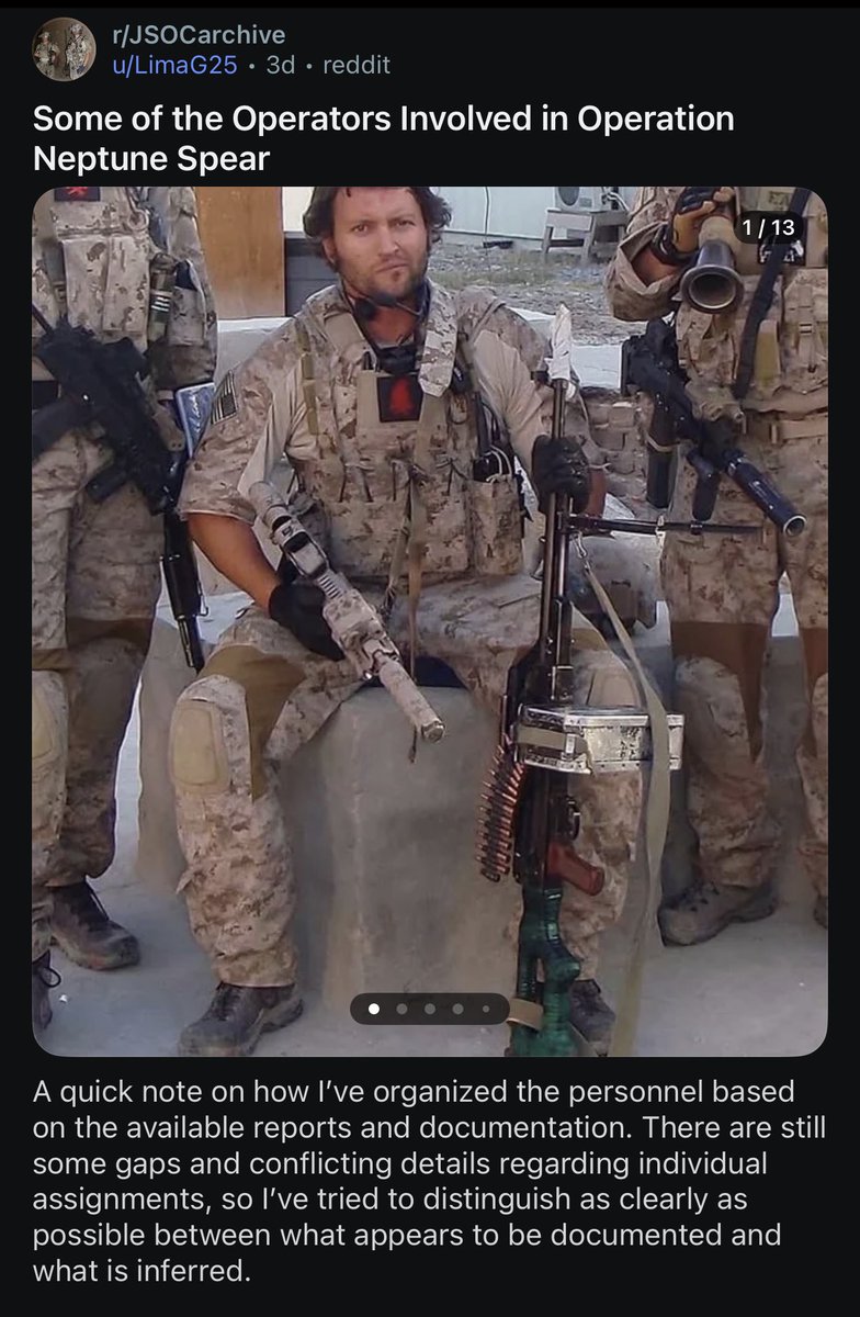 SPA001's tweet photo. FYI- Some of the Operators Involved in Operation Neptune Spear from Reddit https://t.co/PZAKPj416S