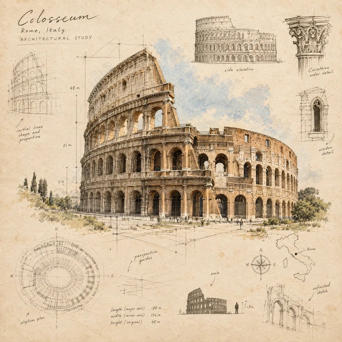 Architectural Sketchbook Illustration
