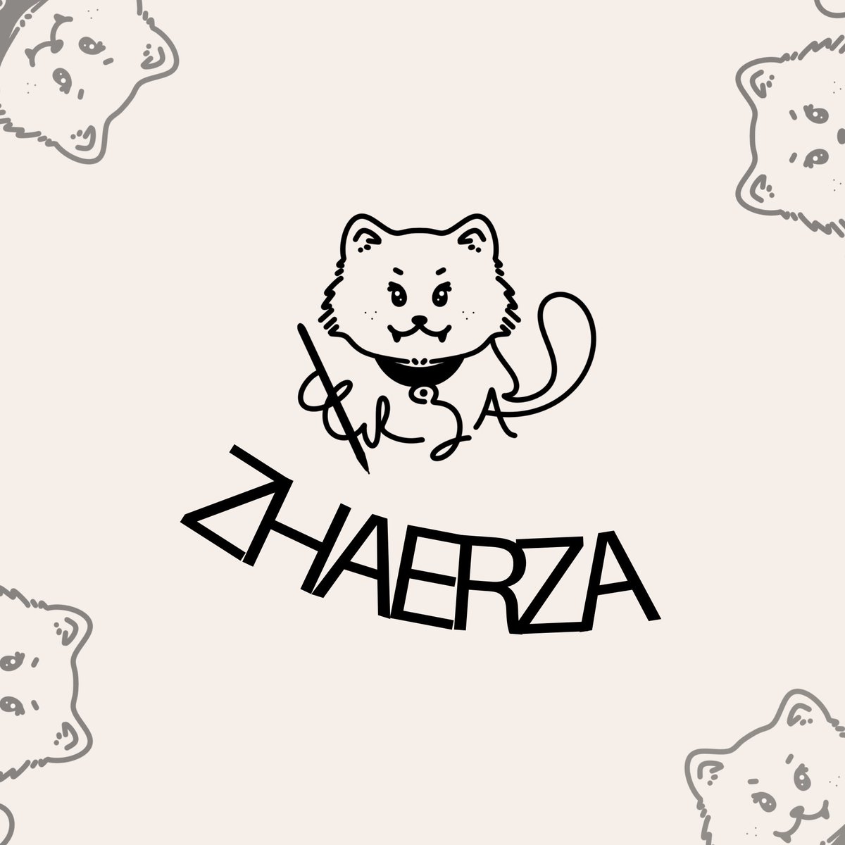 zha_Erza's tweet photo. Hi, Guys. 
This is my new logo. 🌸🌼
Her name is Poko. A cute cat. 

Please say hi for her. 😸😼
#commission #logo #watermark #branding #vgen https://t.co/LHPhe3NvIo