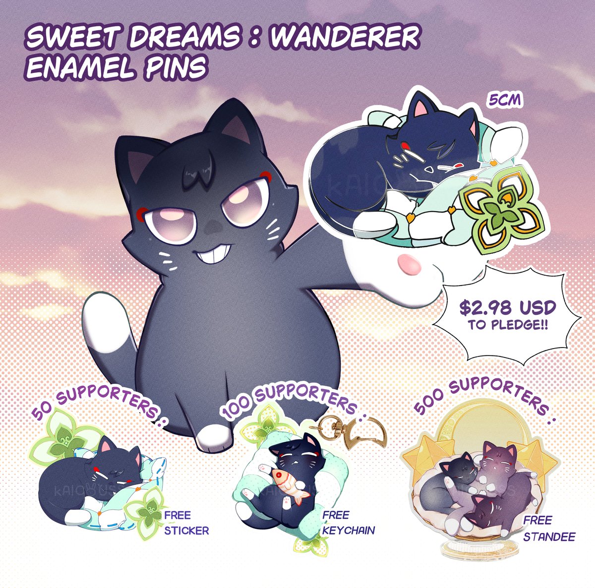 Kaicouss's tweet photo. Sweet Dreams: Wanderer Enamel Pins — Teaser!
After all his adventures, our little wandermeow can finally sleep safe and sound.
Want to bring him to life?
Once the petition starts, pledge $2.98 USD to support the project!
Petition coming soon!
#Scarameow #Wandermeow #Kabumeow https://t.co/yrtRt5Mzst