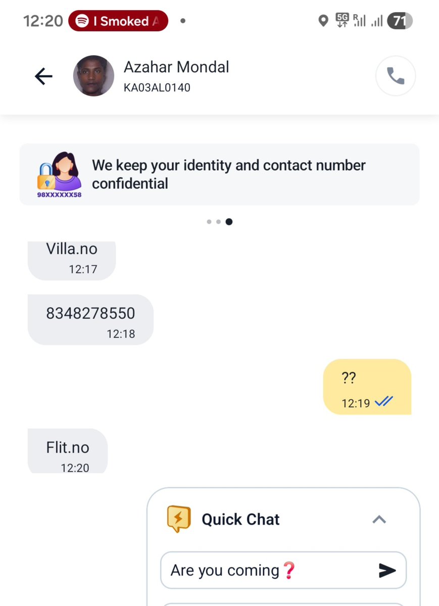sourstrowburri's tweet photo. @rapidoapp_ deal with this. also y'll beware of this number. what is even going with rapido these days man https://t.co/iIA5vXJ0pJ