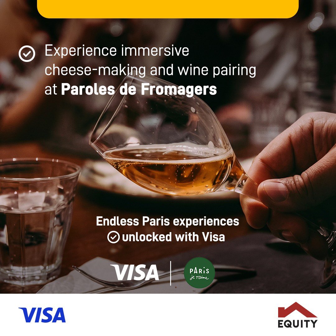 KeEquityBank's tweet photo. Pay with any of your Equity Visa card and dine with ease, wherever you go.
T &Cs Apply
#EquityBank #VisaDestinations #PayWithVisa https://t.co/g4doikTcjF