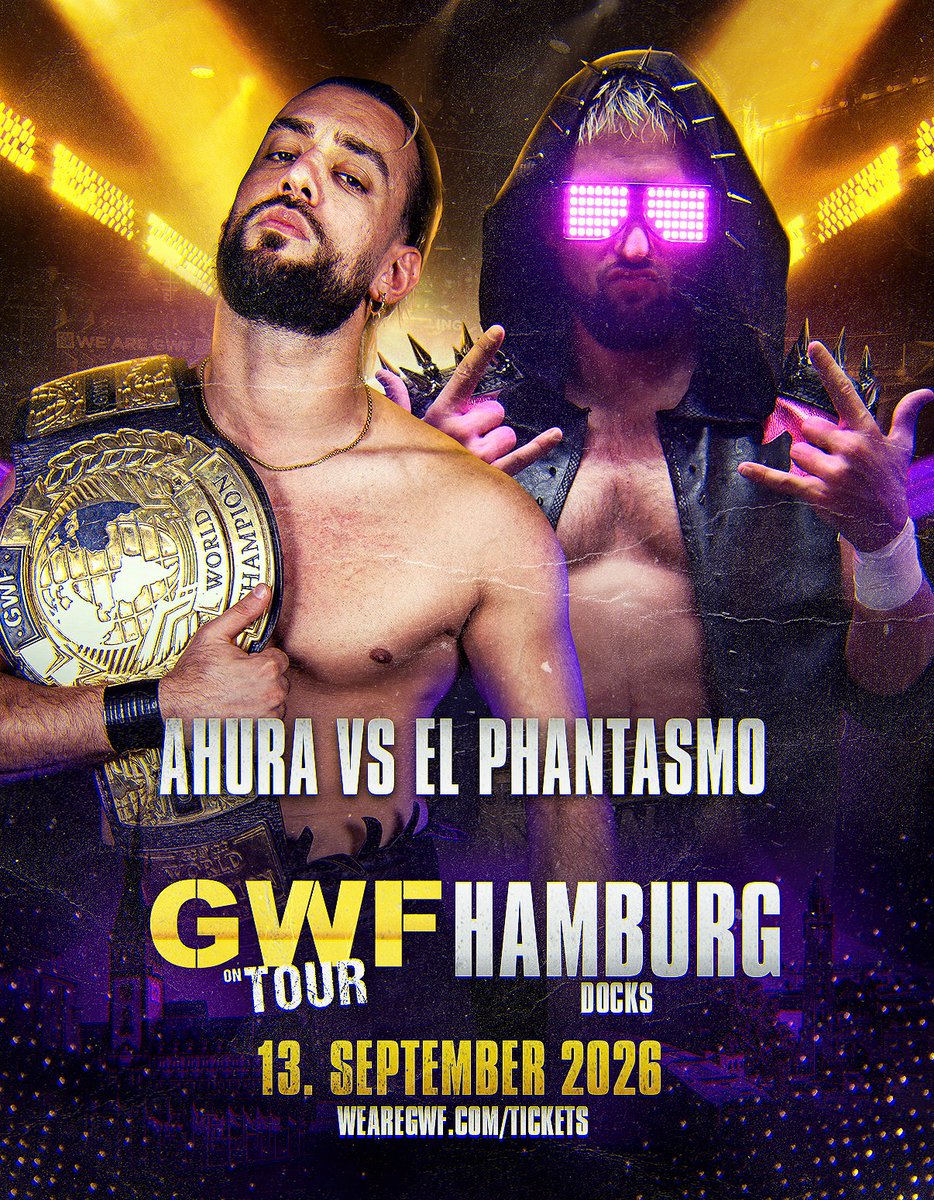 WeAreGWF's tweet photo. Heute in Hamburg! 
Kein Livestream, aber Restkarten an der Abendkasse. Sagt euren Freunden Bescheid, wird krachen. 

@ahurasexy vs @elpwrestling 
#MaxFeifel vs @Zoltnfekete7 
Blutsbrüder (@ErkanSulcani) vs @pascalspalter, @aytacbahar_, @JoshuaAmaru_ 
@RamboWrestling vs @PureTKC https://t.co/yPIBzbWbxG