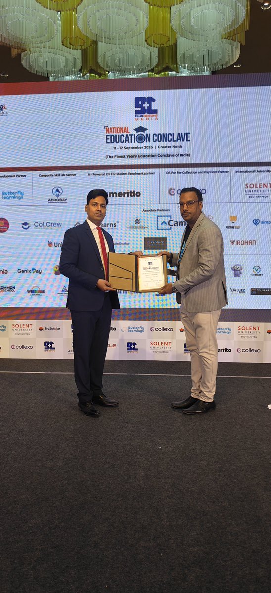 SunbeamDLN's tweet photo. 🎉 A Proud Moment for Sunbeam School Dildarnagar!

Our esteemed Principal, Mr. Dipak Kumar Shaw, has been honoured with the prestigious “Principal of the Year Award – 2026” at the 2nd National Education Conclave, Greater Noida, organised by Plus91Media. https://t.co/sEhMQQZbBF