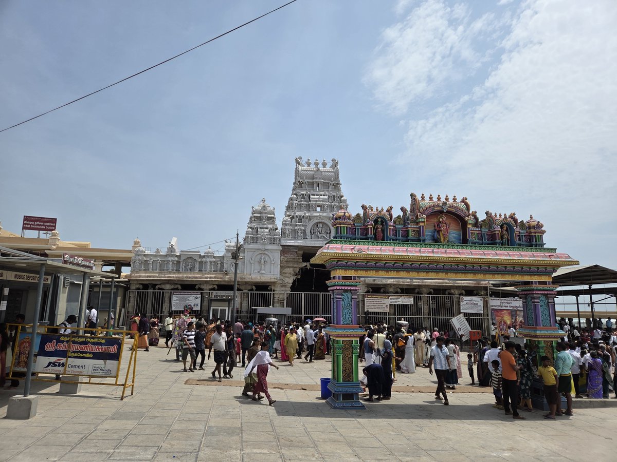 AnanthOnTrack's tweet photo. Divine darshan of Subrahmanya Swamy, Tiruchendur! 🙏

The Thiruchendur Murugan Temple is the second of the six sacred abodes (Arupadai Veedu) of Lord Murugan, uniquely situated directly on the seashore of the Bay of Bengal in Tamil Nadu. Legend says that this seaside location was the battleground where Lord Murugan vanquished the demon king Surapadman. After defeating the demon, Lord Murugan worshipped Lord Shiva at this very spot to express gratitude for the strength granted during the war.

The temple is referenced extensively in ancient Tamil literature, including the Thirumurugatrupadai composed by the Sangam poet Nakkirar in the 2nd century CE, confirming its multi-millennial antiquity.

While the other five Arupadai Veedu shrines sit atop hills or mountains, Thiruchendur stands majestically on the active shoreline, fusing the rhythm of ocean waves with continuous devotional chants (Arogara). #TamilNadu #temple #legend #history @Gopalee67