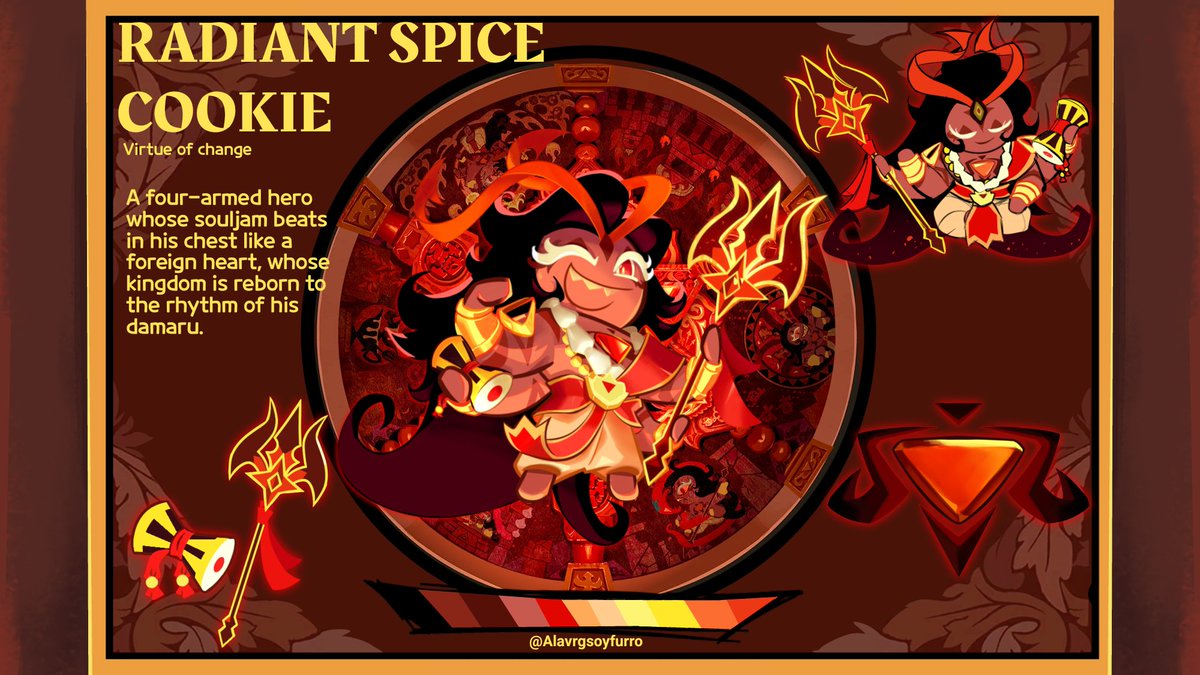 Alavrgsoyfurro's tweet photo. Burning spice cookie (Radiant spice cookie) and Golden Cheese cookie (Aten Cheese cookie) in my swap au 
Ancient ---> Absolute 
Beast ---> Virtue 
#crkart #crk #cookierunkingdom #burningspicecookie #goldencheesecookie https://t.co/IpqVAPOU6t
