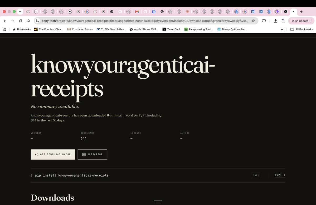 dominicrume's tweet photo. distribution and awareness phase:
Just a tool that solves a real problem.
"pipx install ai-code-quality-auditor "
This tool is AVERAGING 1,000 DOWNLOADS PER MONTH AND 700 DOWNLOADS SINCE THE ORIGINAL POST.
#CODE #AGENTICAI #commandlinetool #terminal #scopedrift https://t.co/TT1aXI5mMh
