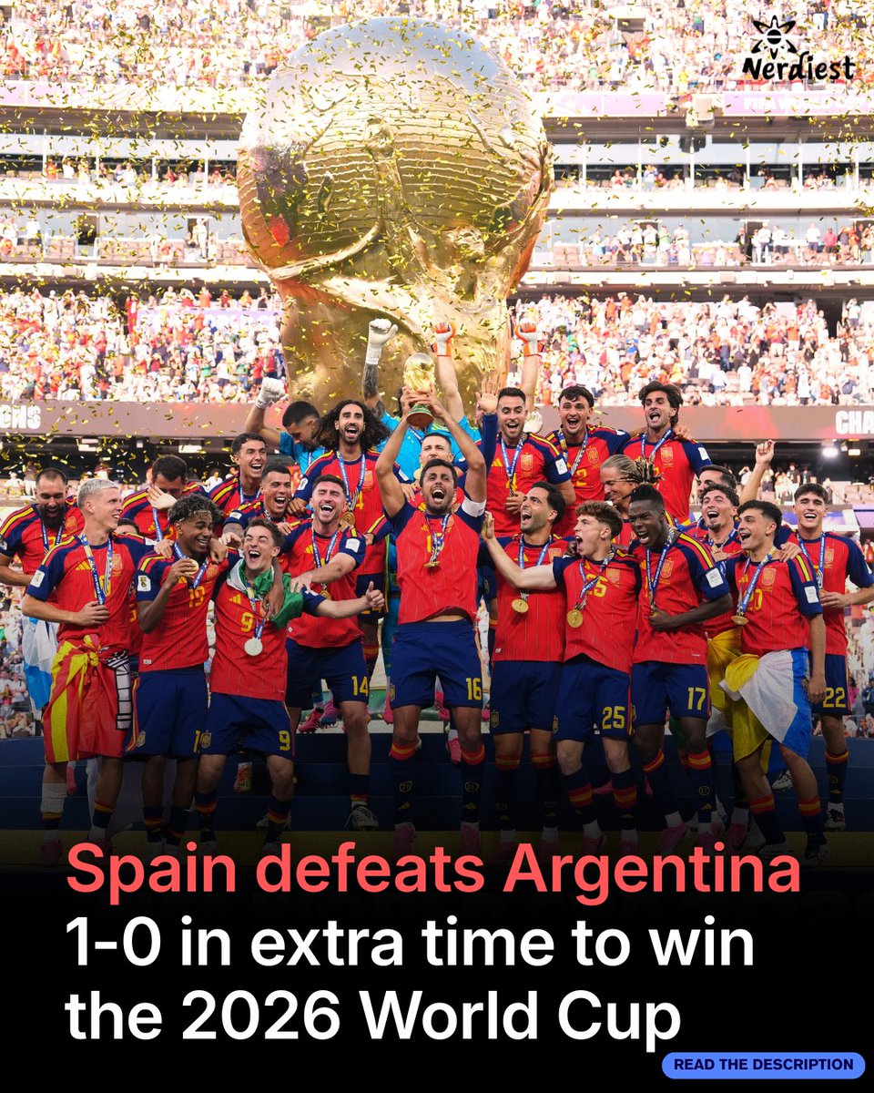 FC_OSANJINHOS's tweet photo. Spain just crushed Argentina’s back-to-back World Cup dreams with a 1-0 extra-time victory in New Jersey. Spain secured their second FIFA World Cup title by defeating Argentina 1-0 at MetLife Stadium in East Rutherford, New Jersey, on July 19, https://t.co/rq6E5sK9Cx