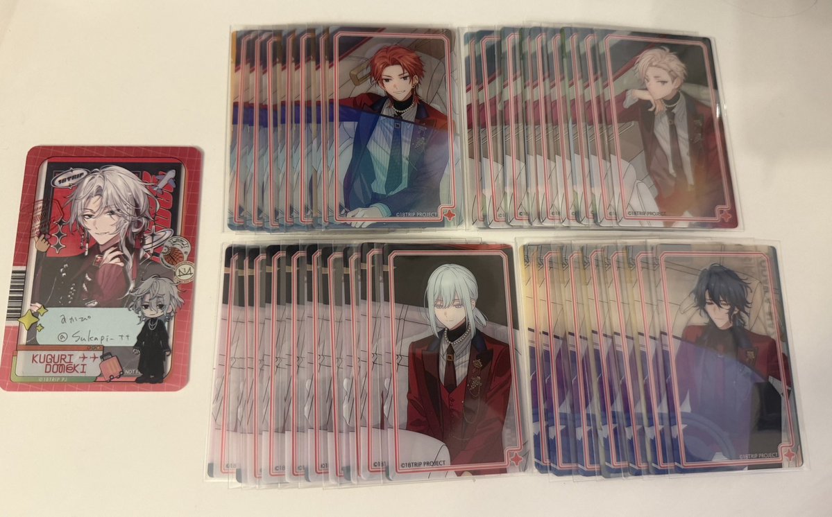 Sukapi_tt's tweet photo. 【交換】18TRIP エイトリ ハマメグリ 展示会 クリアシート

譲：画像(練牙・雪風・礼光・あく太・七基・潮・來人・幾成・千弥・太緒・凪・琉衣・夜鷹・子タろ)

求：潜 添(友人分) > 可不可(友人分)

本日有楽町現地手渡し交換可
後日郵送交換
検索からも気軽にお声掛けください https://t.co/mraqlVM10Y