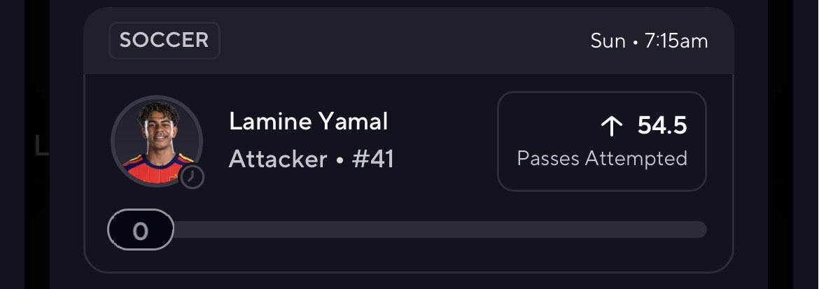 SoccerWinsOnly's tweet photo. I LOVE this matchup for YAMAL 30+ 1H passes 👀

Yamal averages 63.6 passes on the road 📊

• 6/9 over his 54.5 line
• H2H: 65, 57
• 76% of attackers go OVER their line vs. Levante

If his team uses him more, 30+ 1H passes is very live. 🔥

#PrizePicks #SoccerBets https://t.co/YEObGRemPq