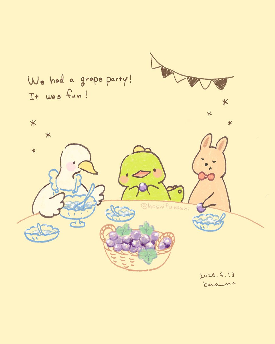 hoshifurashi's tweet photo. ぶどうパーティ🍇 https://t.co/y6DOAYbsGi
